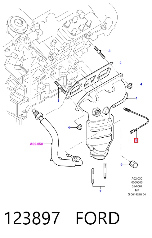 123897 Ford Sonda lambda, sensor de oxigênio até o catalisador