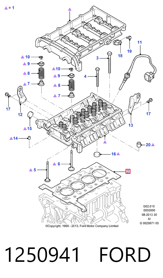 Vedante de cabeça de motor (CBC) Jaguar X-type  CF1