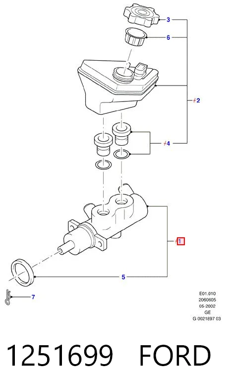  Cilindro mestre do freio Ford Mondeo III sedan (B4Y) (2000 - 2007) III