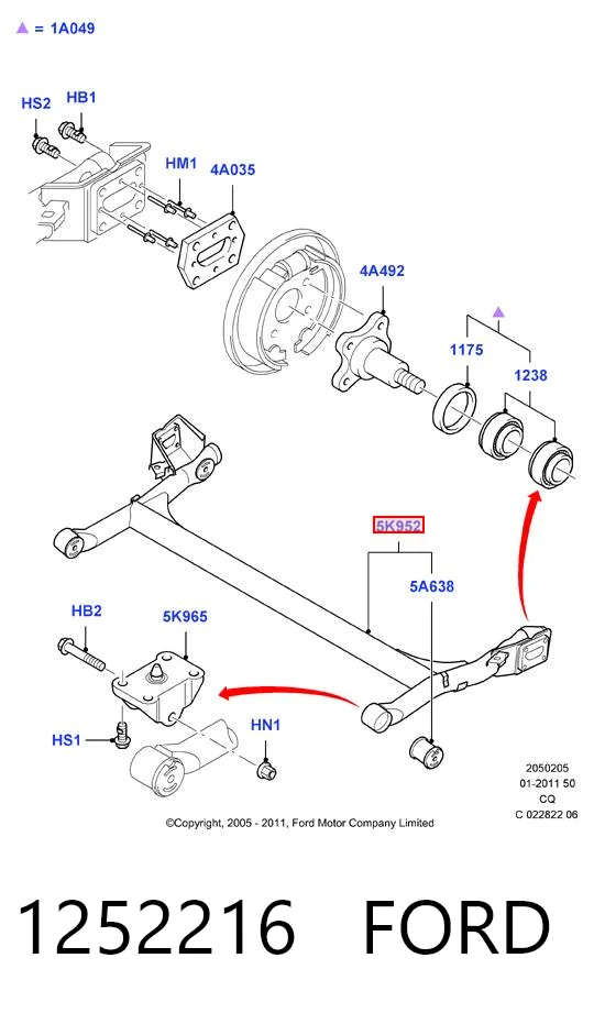 Viga de suspensão traseira (plataforma veicular) para Ford Ka  RBT