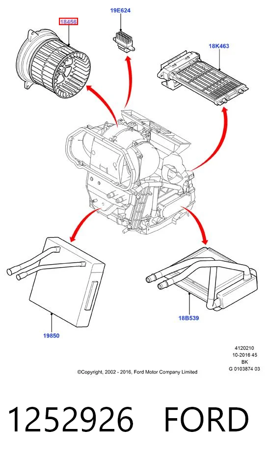 Motor de ventilador de forno (de aquecedor de salão) para Ford Fiesta 