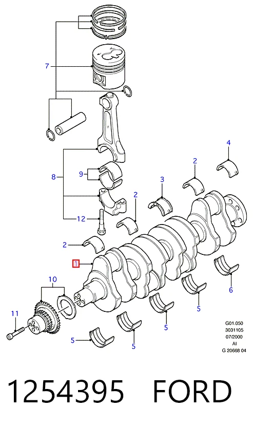  Cambota de motor Ford Transit V сaixa (V184/5) (2000 - 2006) V