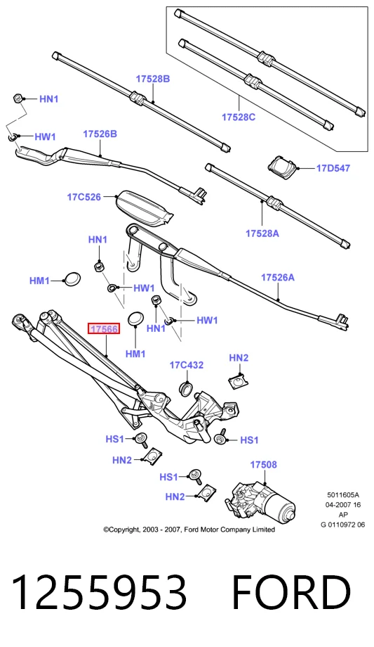 Trapézio de limpador pára-brisas para Ford C-Max  DM2