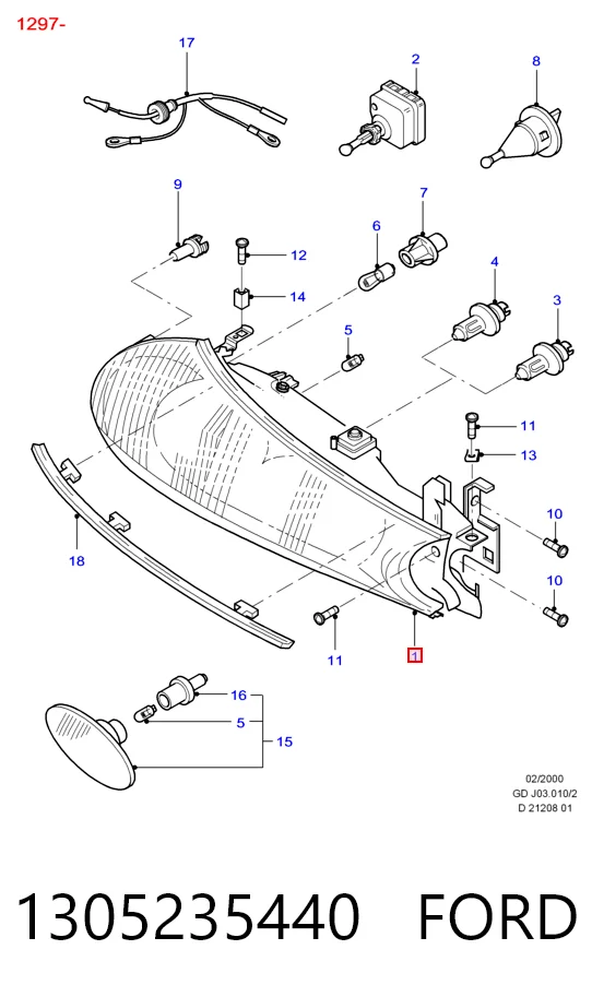 Luz esquerda Ford Mondeo II BFP