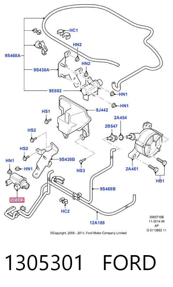 1305301 Ford Convertidor de pressão (solenoide) de supercompressão
