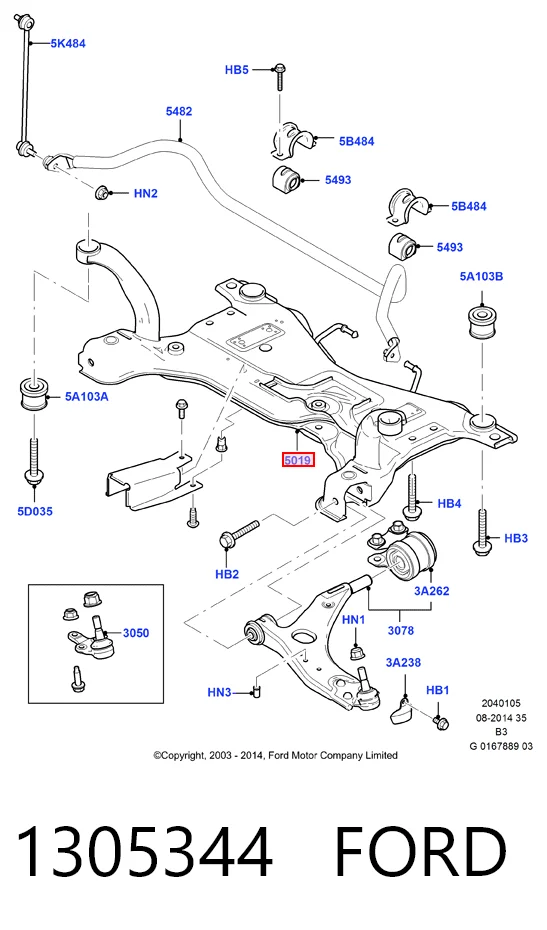 Viga de suspensão dianteira (plataforma veicular) Ford Focus II DA, HCP, DP
