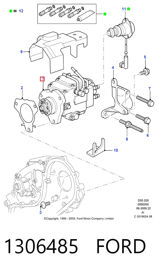 Bomba de combustível de pressão alta Ford Fiesta Mk4 JAS, JBS