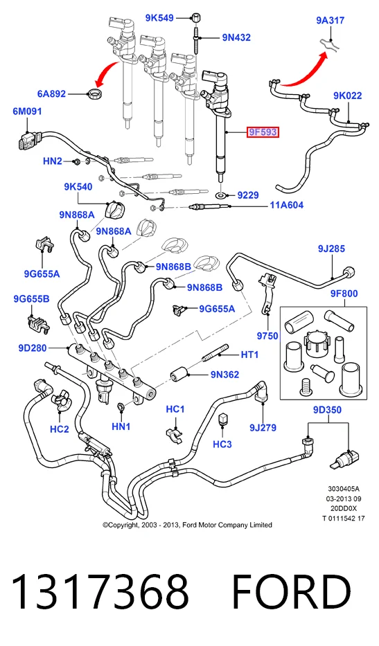 Injetor de injeção de combustível Citroen C8 monovolume (EA, EB) (2002 - 2008) 