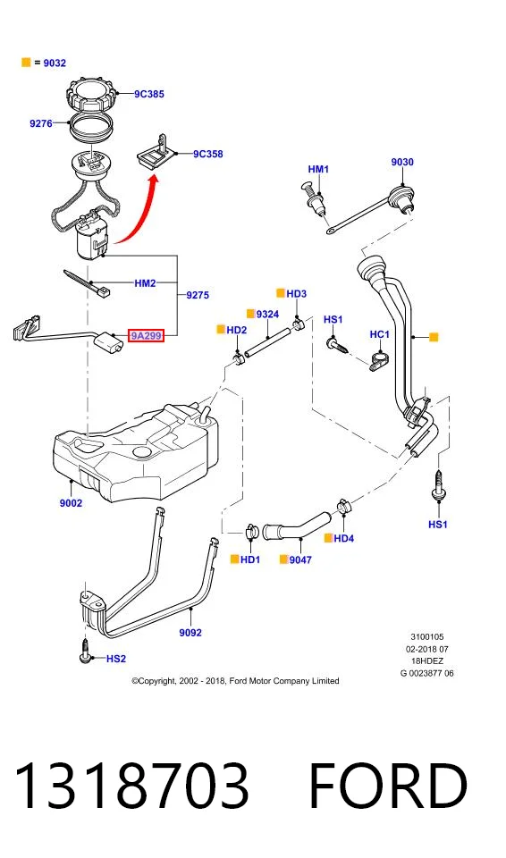 Sensor do nível de combustível no tanque Ford Focus I DFW ao melhor preço
