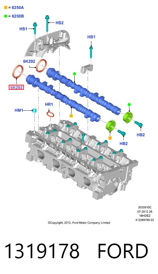 1319178 Ford Vedação da árvore distribuidora de motor