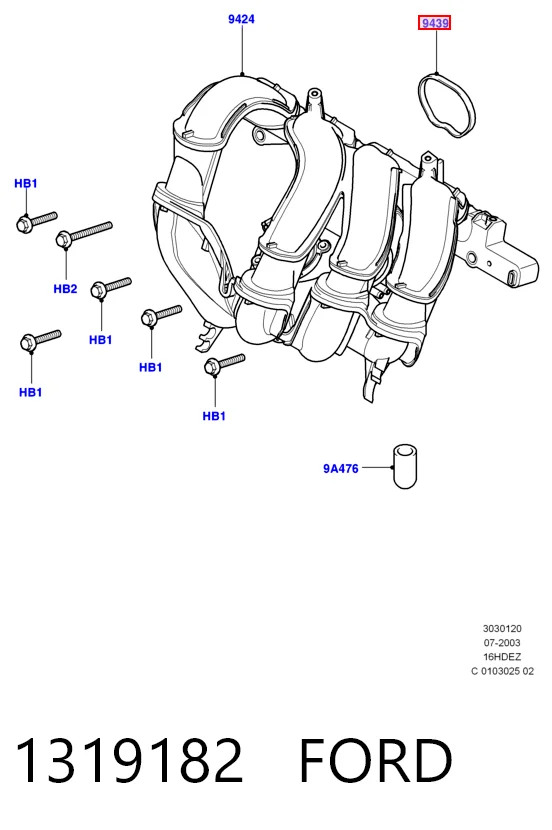 Vedante de tubo coletor de admissão Ford ECOSPORT  