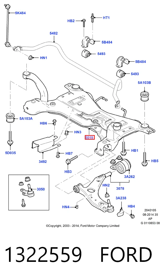  Viga de suspensão dianteira (plataforma veicular) Ford Focus II hatchback (DA, HCP, DP) (2004 - 2011) II