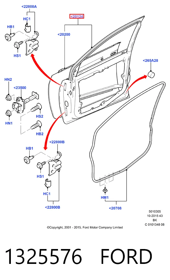 Porta dianteira esquerda para Ford Fiesta VAN 