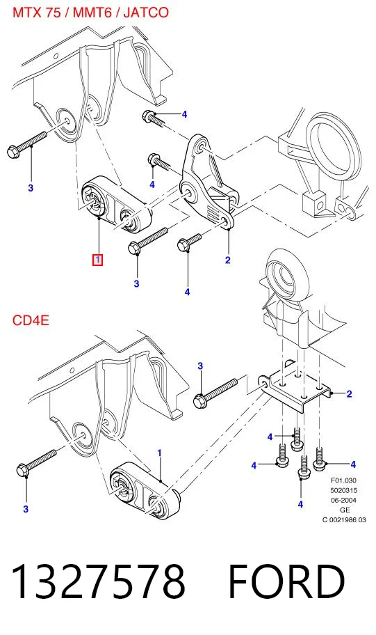 1327578 Ford Coxim (suporte) traseiro de motor