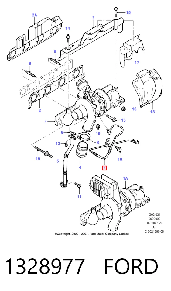 Tubo (mangueira) de fornecimento de óleo de turbina JDE4217 Jaguar