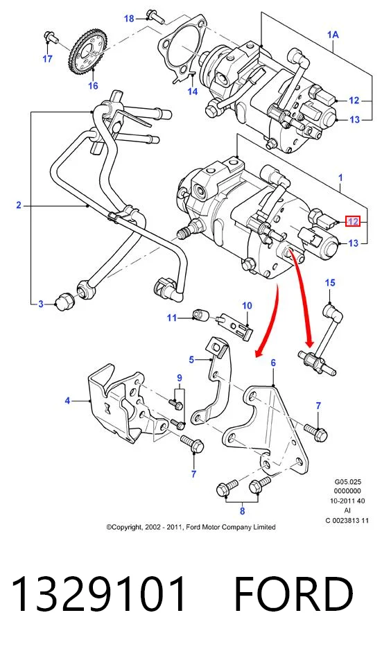 1329101 Ford Sensor de temperatura do fluido de esfriamento
