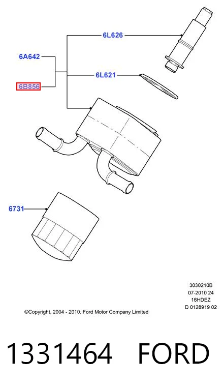 1331464 Ford Radiador de óleo