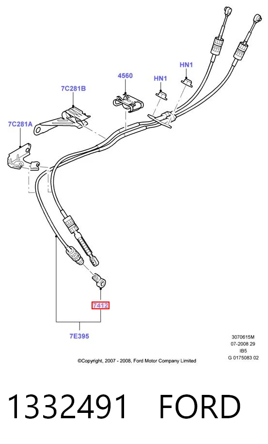 1332491 Ford Bucha de cabos de mudança