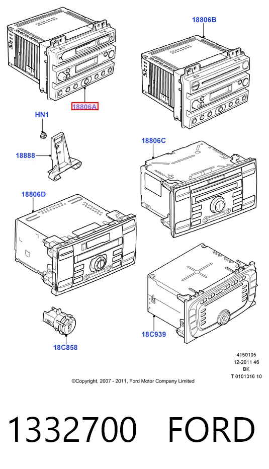 Aparelhagem de som (rádio AM/FM) para Ford Fusion JU