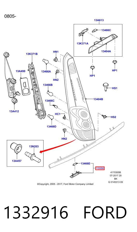 Lanterna da luz de fundo de matrícula traseira Ford Mondeo II BFP ao melhor preço