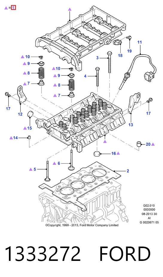 1333272 Ford Cabeça de motor (CBC)