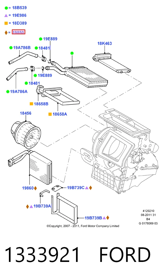 Vaporizador de aparelho de ar condicionado Volvo S40 II MS