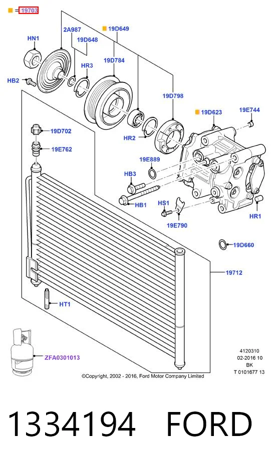 1334194 Ford Compressor de aparelho de ar condicionado