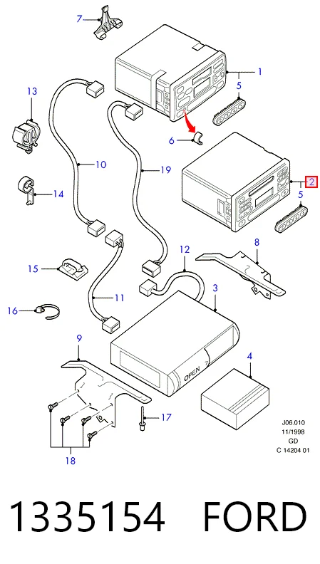 Aparelhagem de som (rádio AM/FM) para Ford Mondeo B4Y