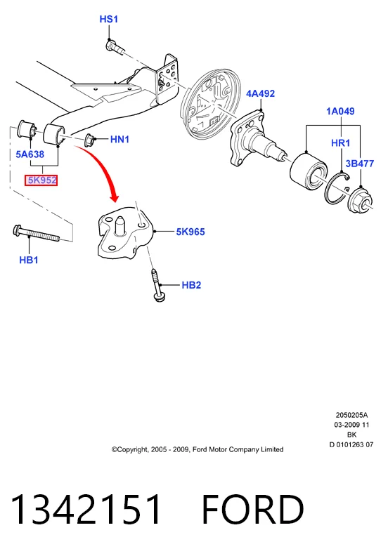 Viga de suspensão traseira (plataforma veicular) para Ford Fiesta VAN 