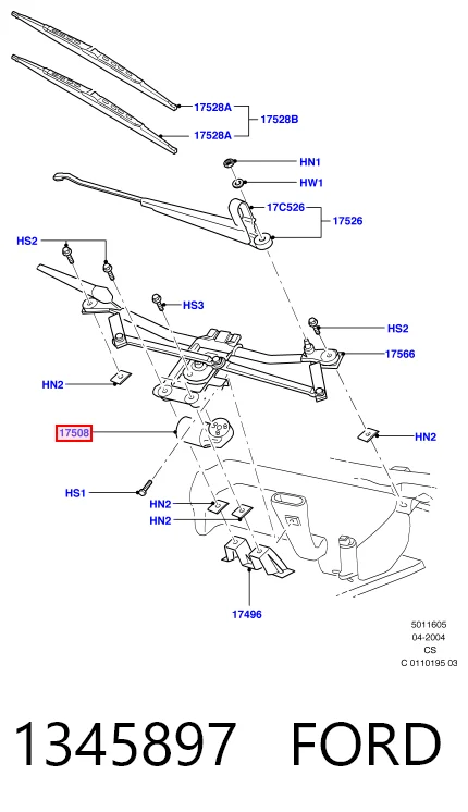 Motor de limpador pára-brisas do pára-brisas para Ford Ka  RBT
