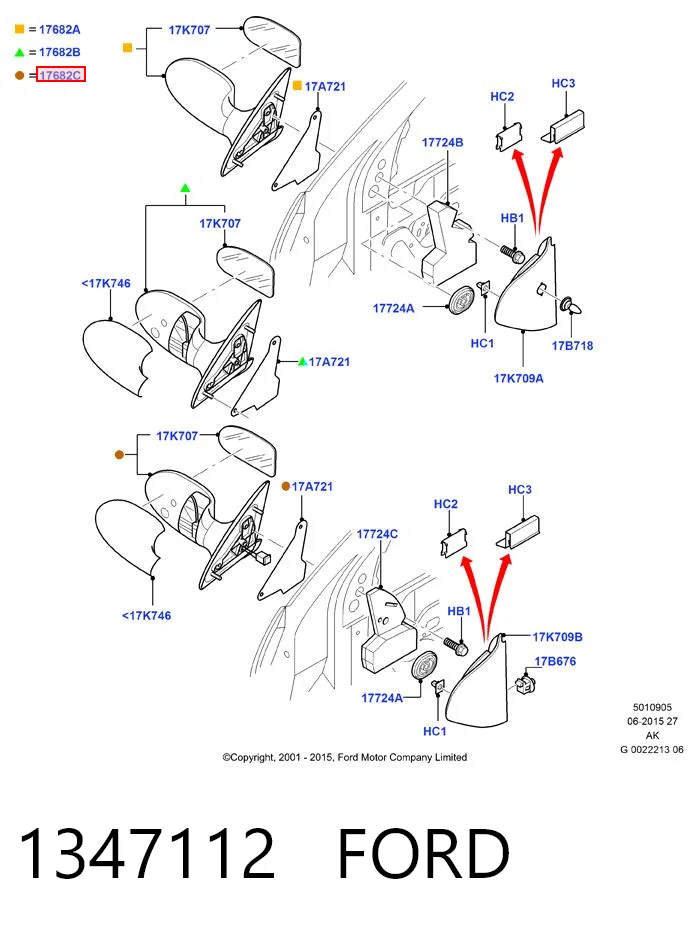  Espelho de retrovisão esquerdo Ford Focus I sedan (DFW) (1999 - 2005) I