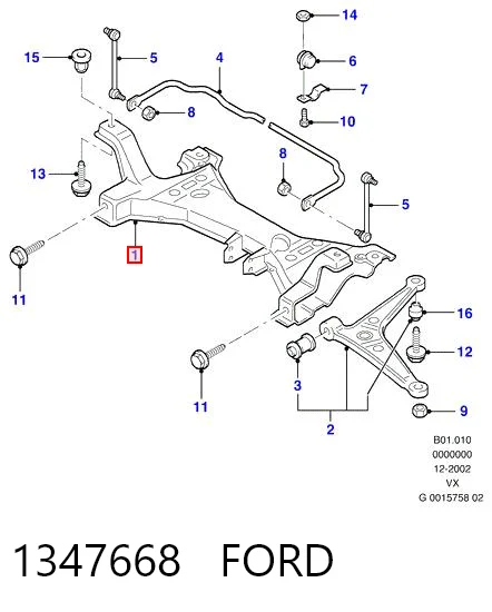 Viga de suspensão dianteira (plataforma veicular) para Ford Galaxy WGR