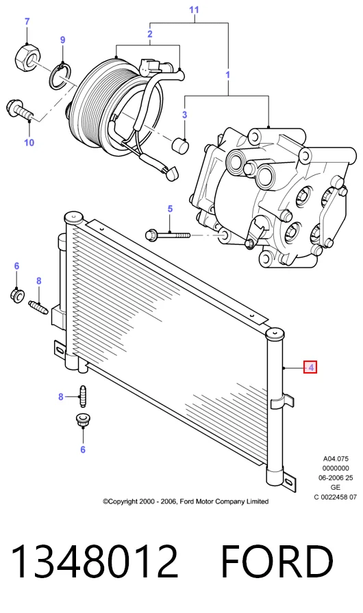 Radiador de aparelho de ar condicionado Ford Mondeo III B4Y ao melhor preço