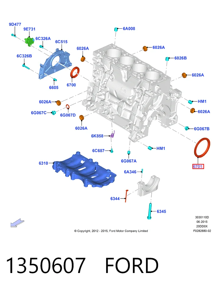 Vedação traseira de cambota de motor Suzuki Grand Vitara  FT, HT