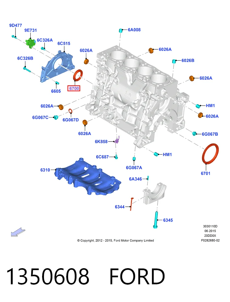  Vedação dianteira de cambota de motor Citroen C4 PICASSO I monovolume (UD) (2006 - 2013) PICASSO I