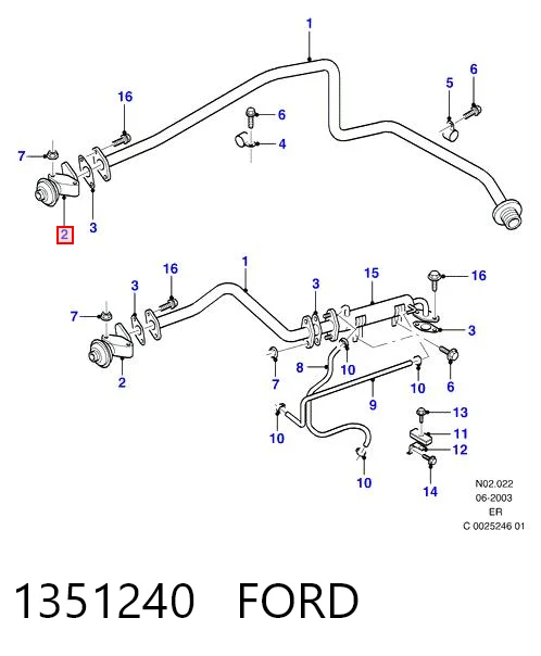  Válvula EGR de recirculação dos gases Ford Ranger pick-up (ER) (1999 - 2003) 