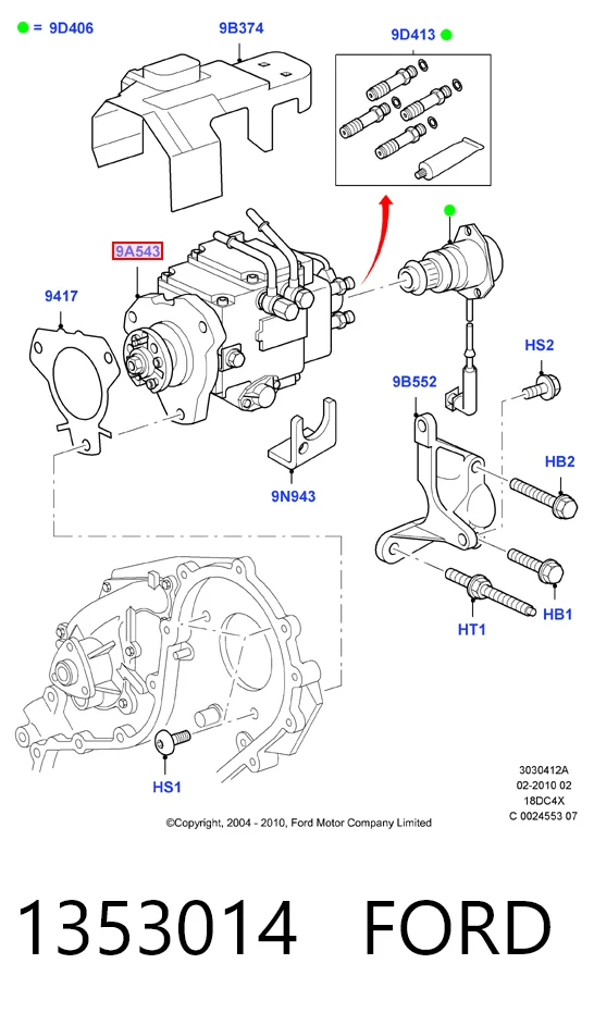 Bomba de combustível de pressão alta para Ford Fiesta Mk4 JAS, JBS