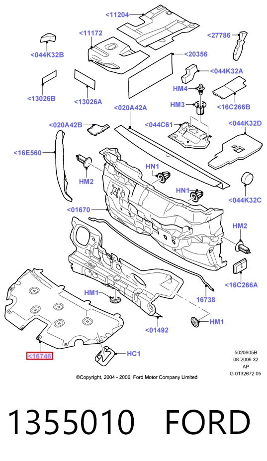  Isolamento de ruído da capota Ford C-Max monovolume (DM2) (2003 - 2007) 