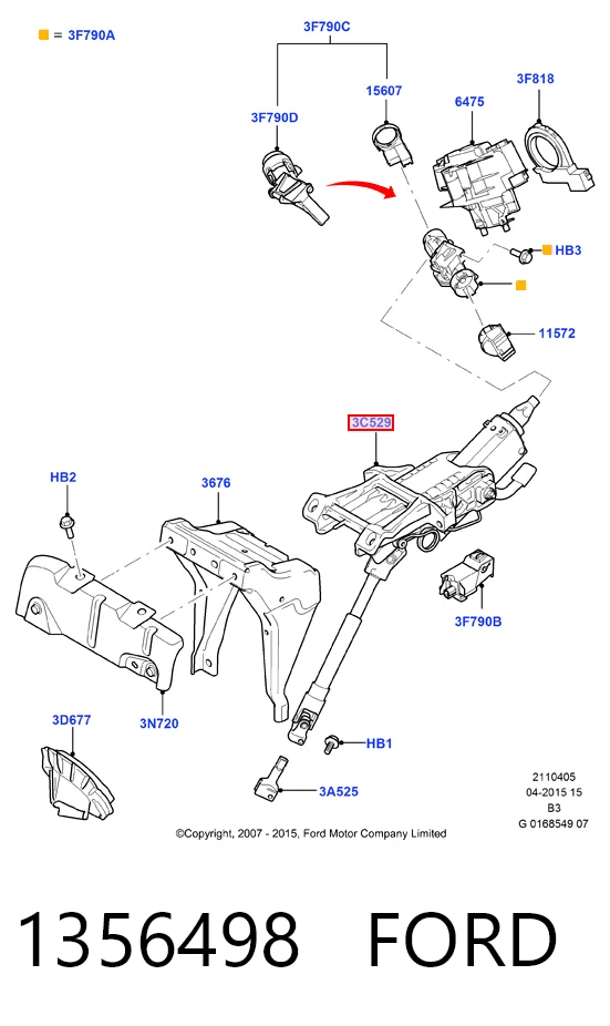 Coluna da direção para Ford C-Max  DM2