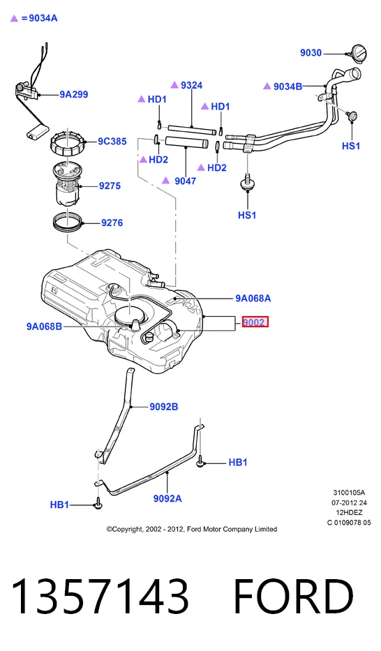 Tanque de combustível para Ford Fusion JU