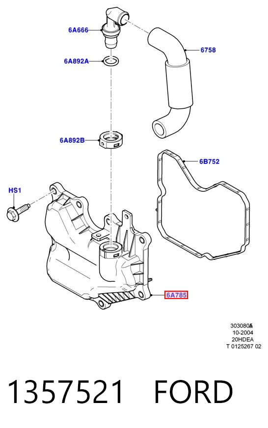 1357521 Ford Separador de óleo (separador) do sistema de ventilação de cárter