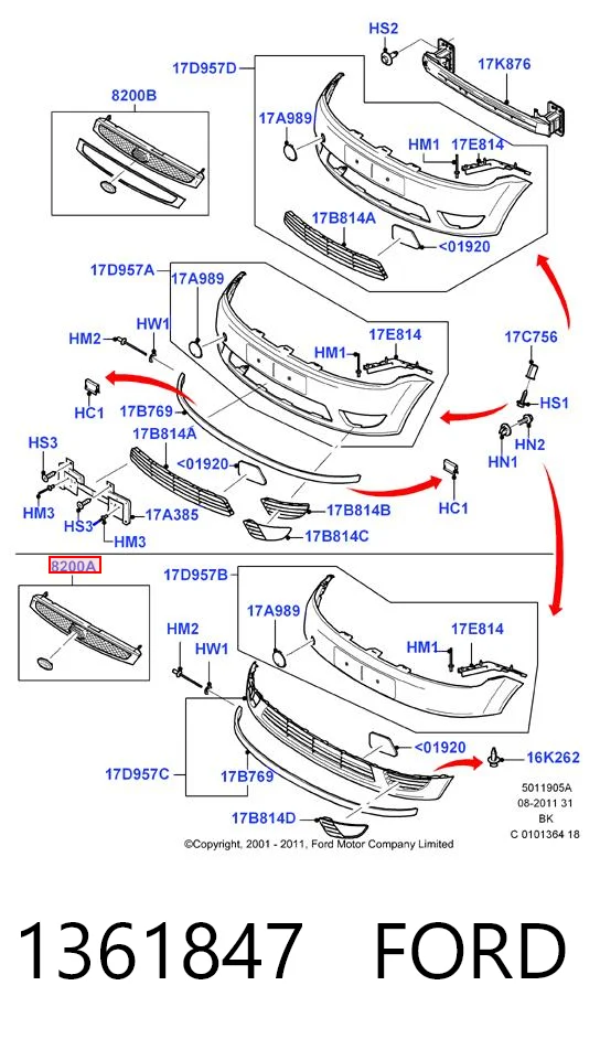 Grelha do radiador para Ford Fiesta VAN 