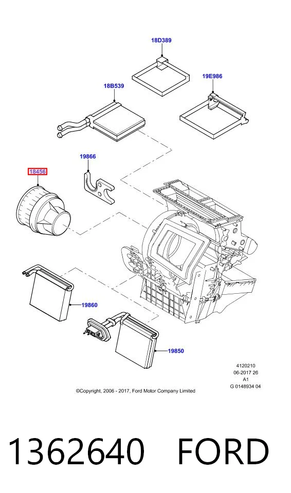 1362640 Ford Motor de ventilador de forno (de aquecedor de salão)