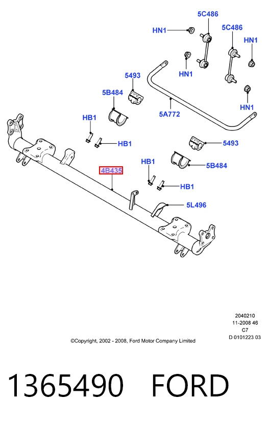 Viga de suspensão traseira (plataforma veicular) para Ford Connect  TC7