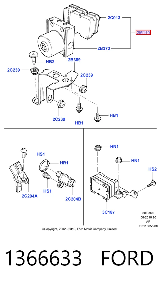 Unidade hidráulico de controlo ABS para Ford C-Max  DM2