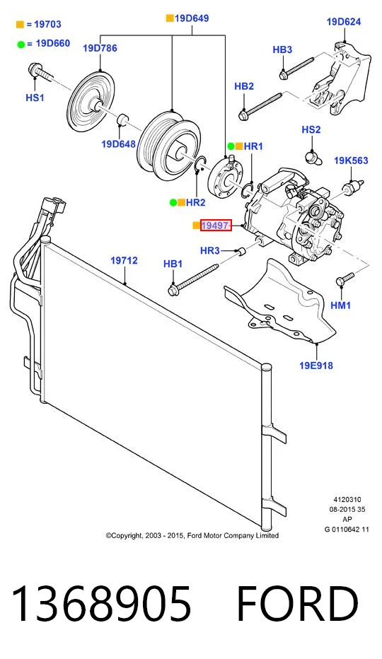 1368905 Ford Compressor de aparelho de ar condicionado