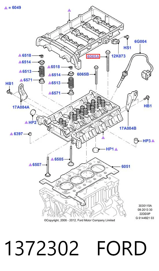 1372302 Ford Parafuso de cabeça de motor (CBC)