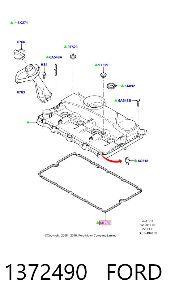 Compre 9662221680 Fiat/Alfa/Lancia Vedante de tampa de válvulas de motor