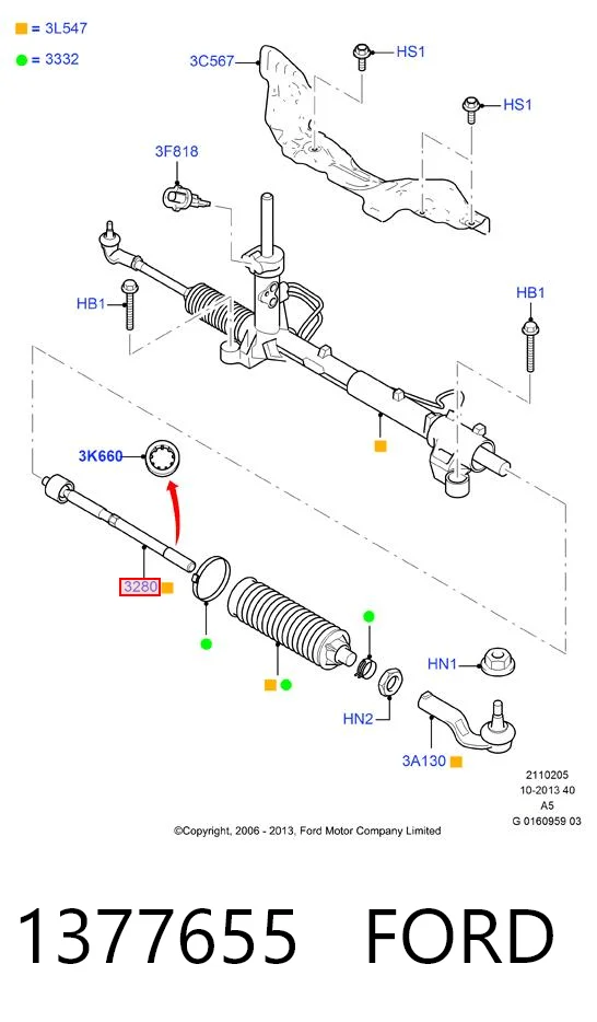 1377655 Ford Tração de direção