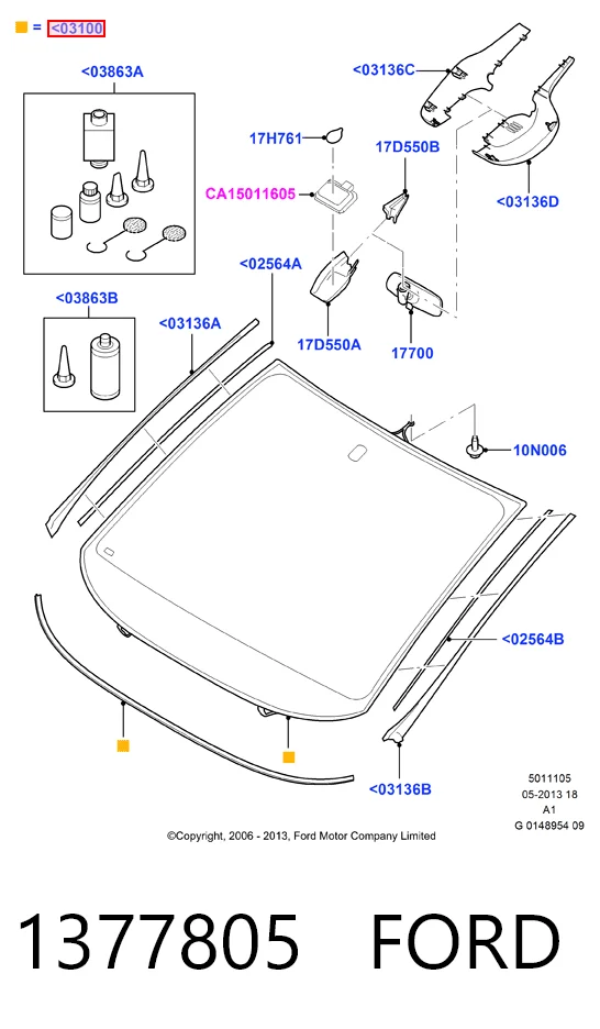  Pára-brisas Ford Galaxy II CA1 monovolume (WA6) (2006 - 2015) II CA1